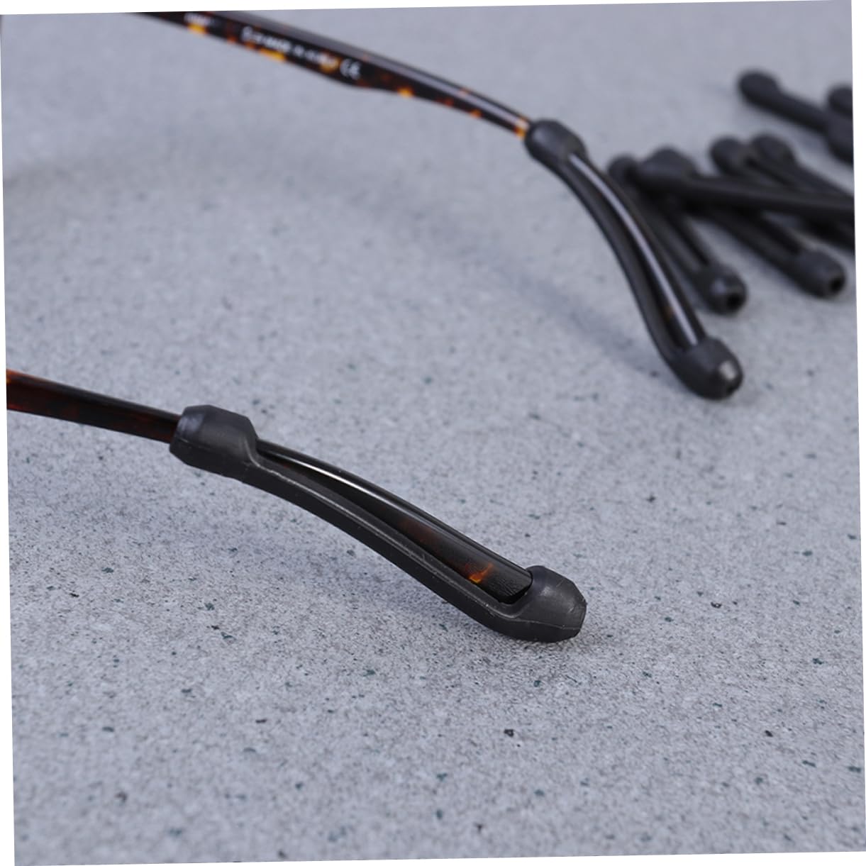 SOESFOUFU 6 Pairs Anti Silicone Ear Hook Kit Non-Slip Glasses Leg Sets Silicone Sleeve for Sports Black
