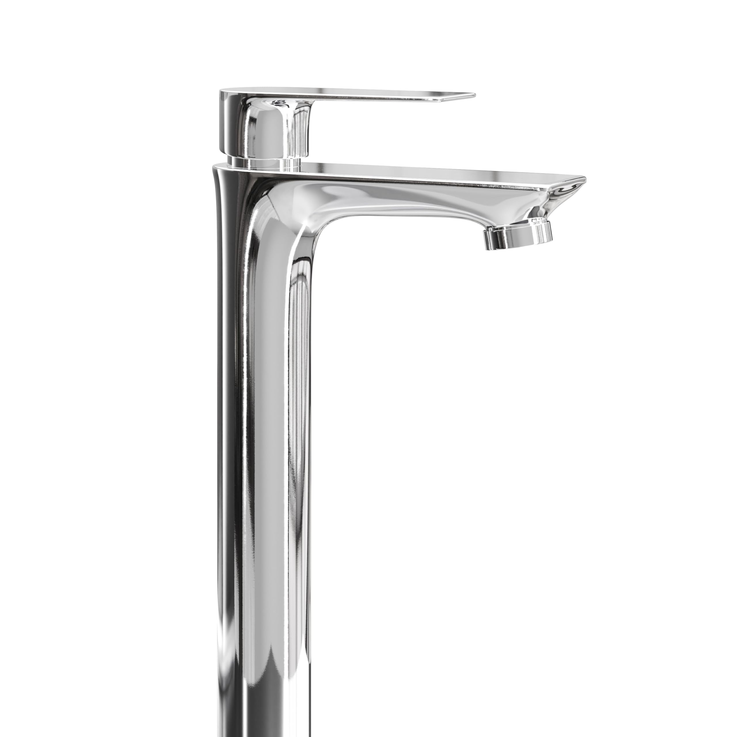 Planetmöbel Grifo mezclador de baño con cartucho de cerámica, grifo monomando para lavabo, altura 29 cm, cromo