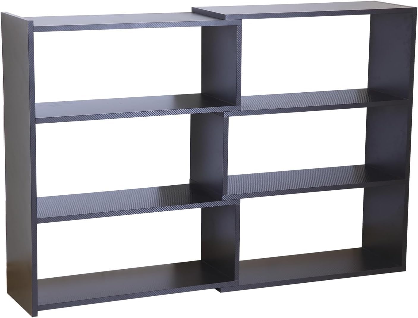 Book Shelf, 4 Tier Expandable Bookcase, Large Corner Bookshelves with 6 Storage Units, Can be Used in Small Spaces or Corners, Suitable for Home, School and Commercial use (Black)