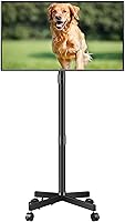 Vista 1 de Soporte de TV móvil con ruedas para pantallas de panel plano LCD LED de 23 a 60 pulgadas, soporte de TV móvil ajustable en altura con ruedas