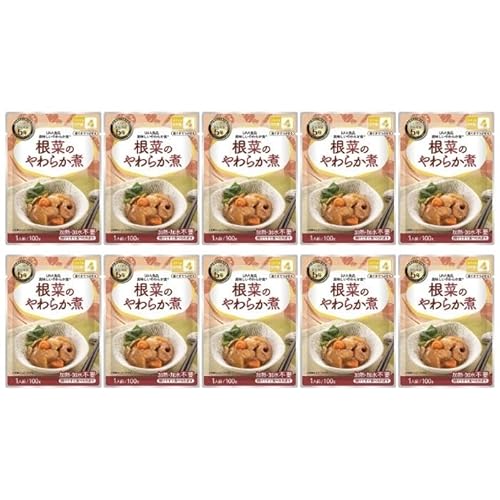 【10個セット】アルファフーズ UAA食品 根菜のやわらか煮 100g 美味しいやわらか食 非常食 介護食 惣菜 パウチ袋 防災食 レトルト 保存食 備蓄食料 防災グッズ