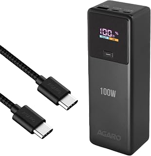 AGARO Impulse Power Bank 20000 mAh 100W 3-in-1 Power Bank with 100W PD & 33W QC Output, Fast Charge up to 3 Devices simultaneously, Compatible with Laptop, Mobile, Tablet, iPad, Smartwatch, Earbuds