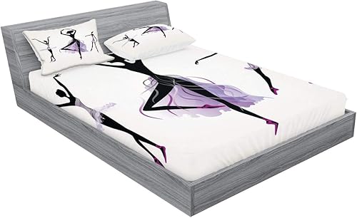 Miniatura 380 de Ambesonne - Juego de sábanas bajeras y fundas de almohada, diseño clásico botánico, plantas de jardín vintage, juego de 3 piezas con estampado