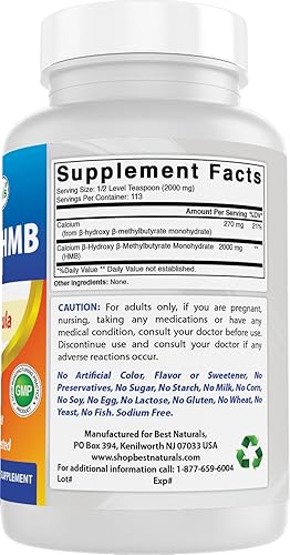Miniatura 6 de Best Naturals HMB (Beta-hidroxi beta-metilbutirato) polvo puro 8 oz