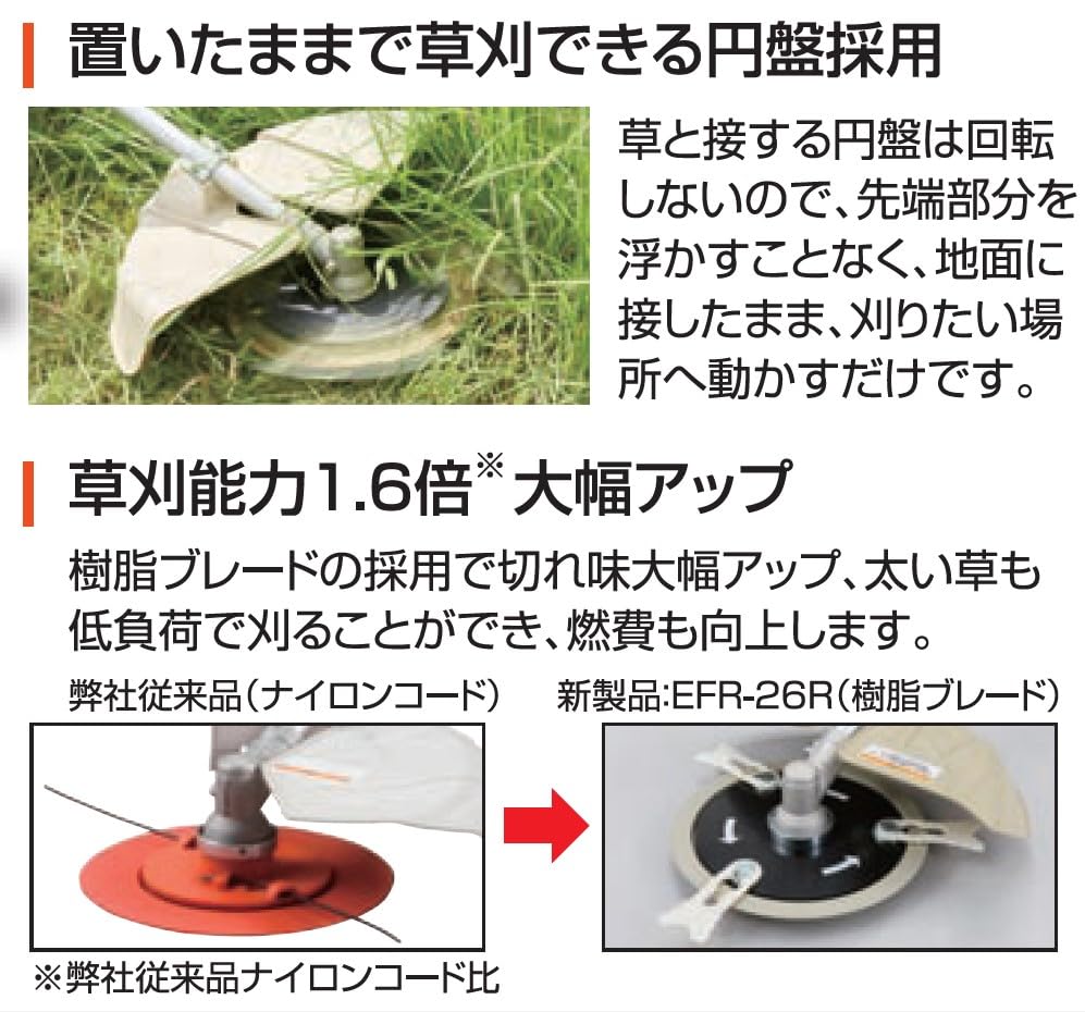 Amazon | 工進(KOSHIN) 手押し式 エンジン 草刈機 刈払機 EFR-26C 2 