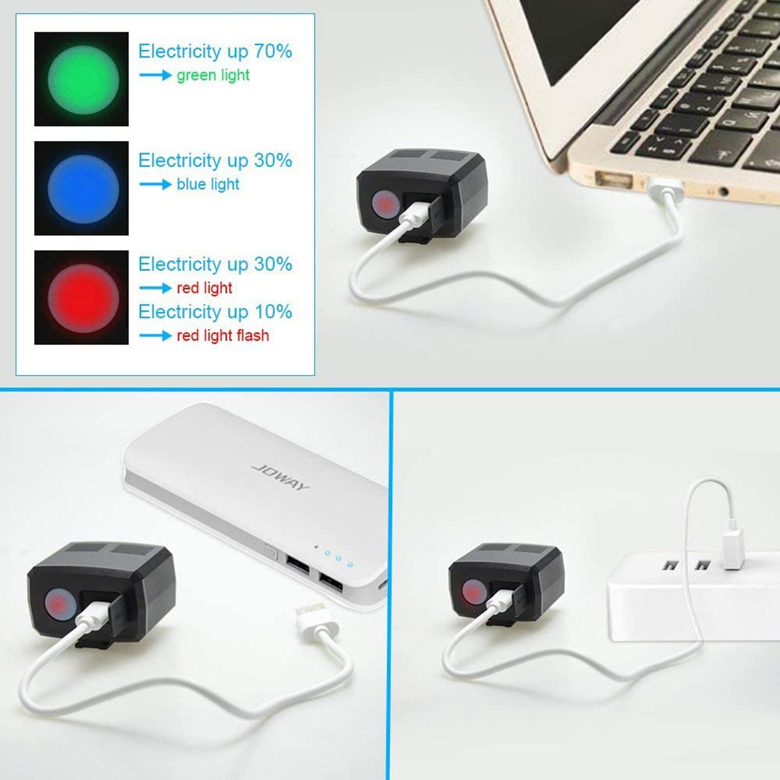Latarka rowerowa LED marki Frontlight. Akumulator USB do roweru górskiego, mini jasne światło rowerowe, 600 lumenów, 5 trybów świecenia, akumulator 1200 mAh, wodoodporne reflektory rowerowe do roweru