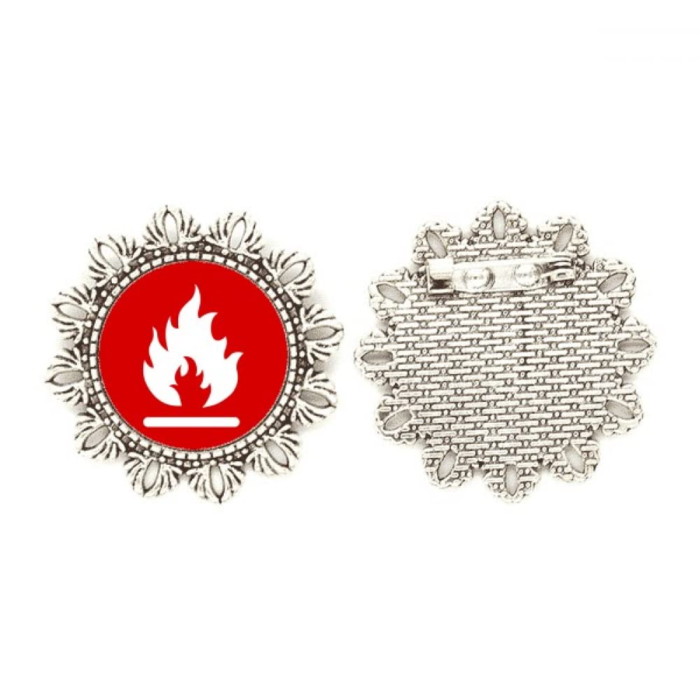 Broche de plata flor roja fuego medium el regalo perfecto de aniversario 4