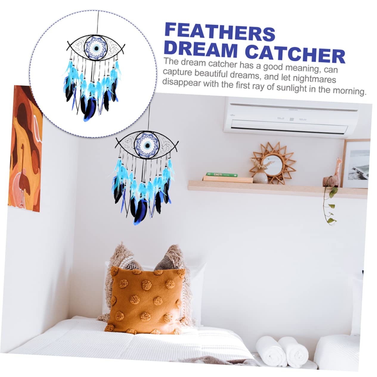 Ciieeo 2pezzi Acchiappasogni Fatto Mano in Materiale Piumato da Appendere alla Parete Decorazione per Camera da Letto e Stanza delle Ragazze