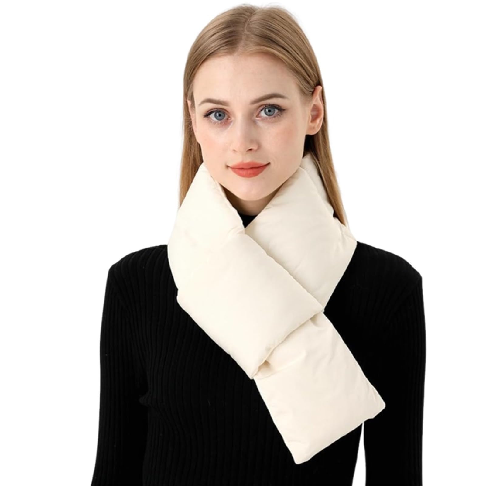 3-teiliger Winterschal for Damen und Herren, mit Daunen, Federn, Fleece gefüttert, Schal, dicker Plüsch, Halswärmer, winddicht, for kaltes Wetter, Modeaccessoire Für Camping, Wandern