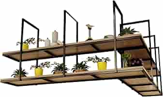 キッチン収納・ラック Round Wooden Ceiling Rack Amazon.com: KitchenCraft Industrial Kitchen Vintage-Style