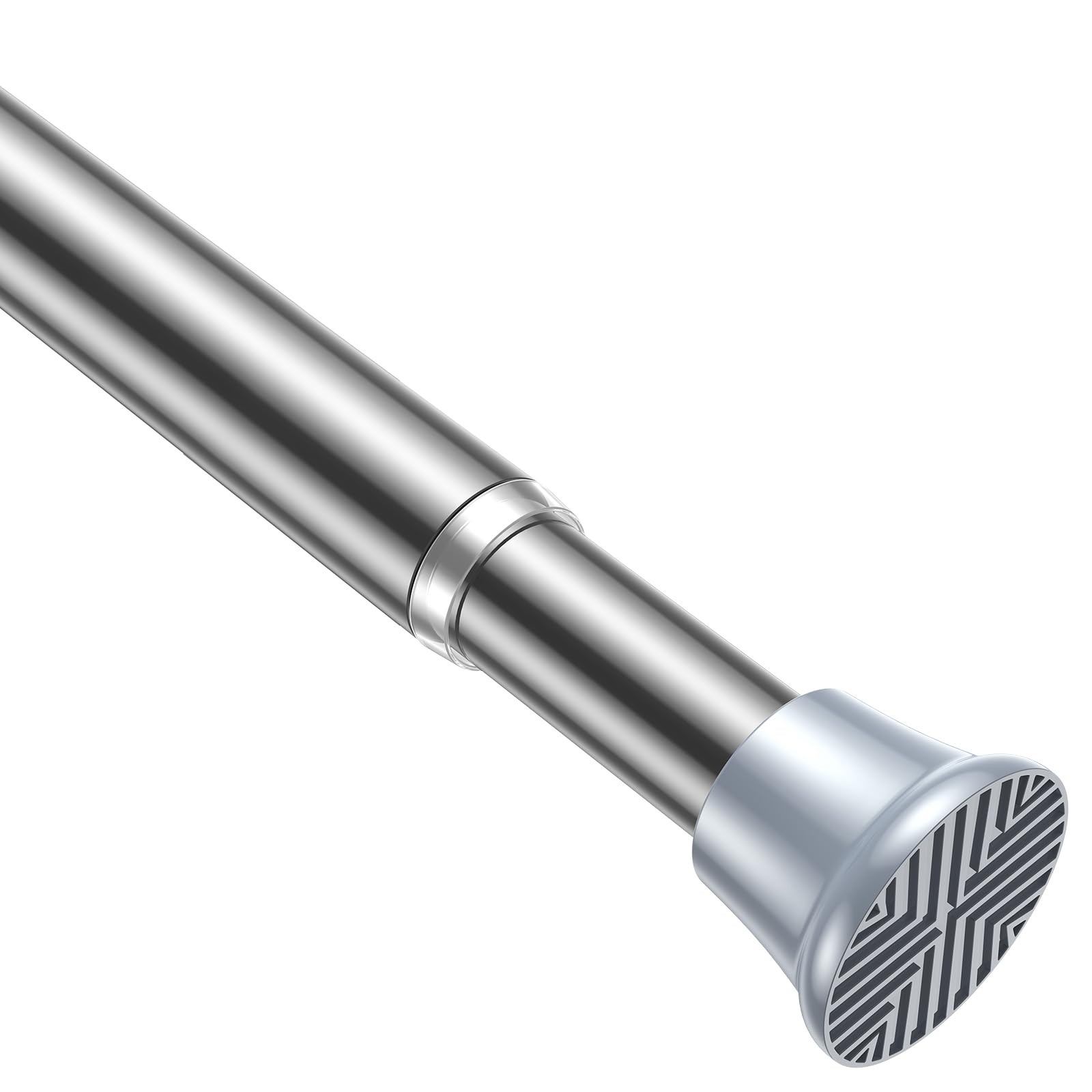 Photo 1 of AIZESI Tension Rod 24 to 46 Inch, 1Pcs Silver Tension Rod Tension Curtain Rod, Spring Tension Rod No Drilling Adjustable Curtain Rod for window?kitchen?closet?doorway