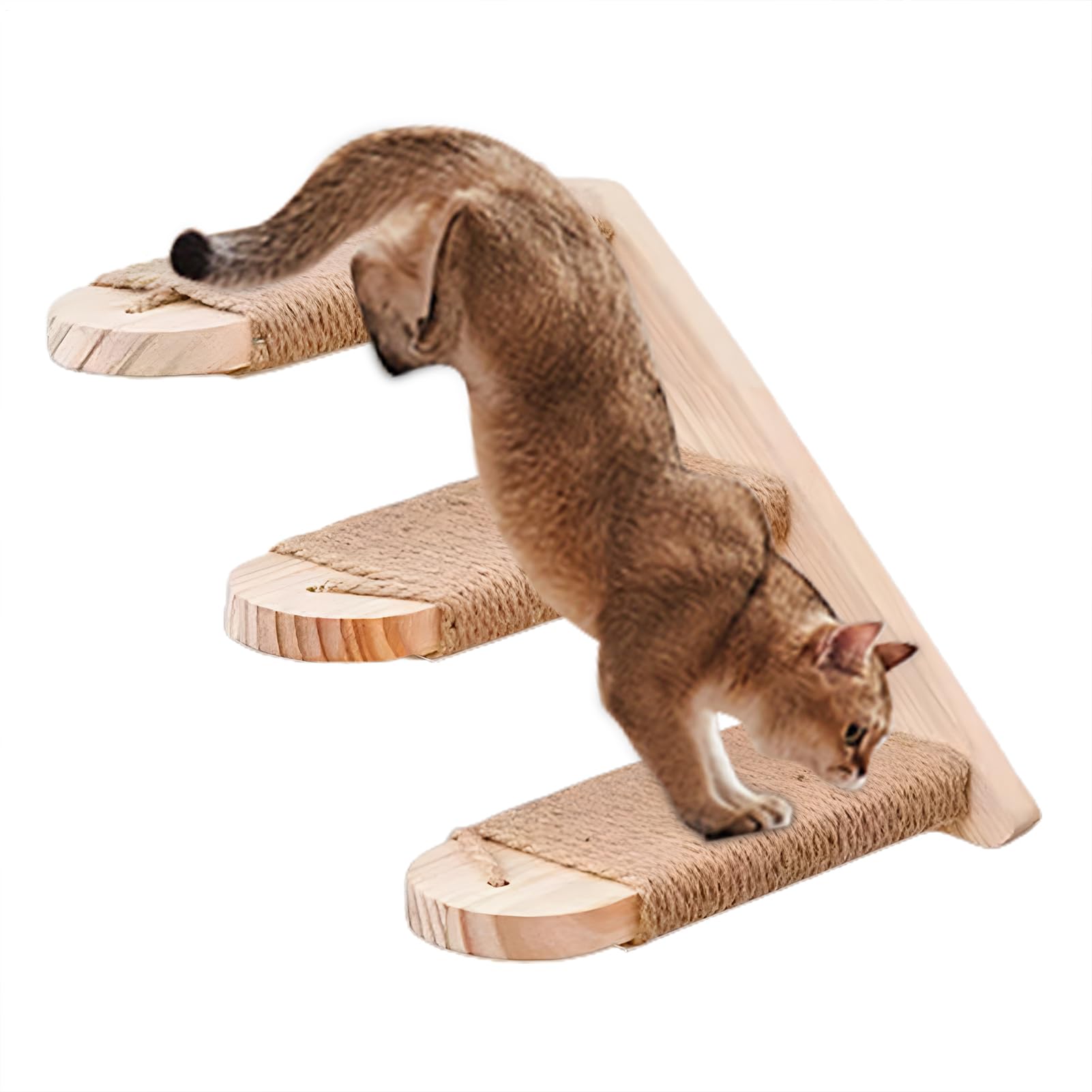 Marches d'escalade pour chat en bois pour aménager un parcours de jeu mural dans le salon