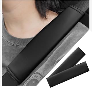 2PCS Leather Seat Belt Cover Pad,Soft & Anti-Wear Seatbelt Covers for Car Decorations & Relief of Shoulder and Neck Fatigue,Universal Seatbelt Shoulder Pad for Most Vehicles