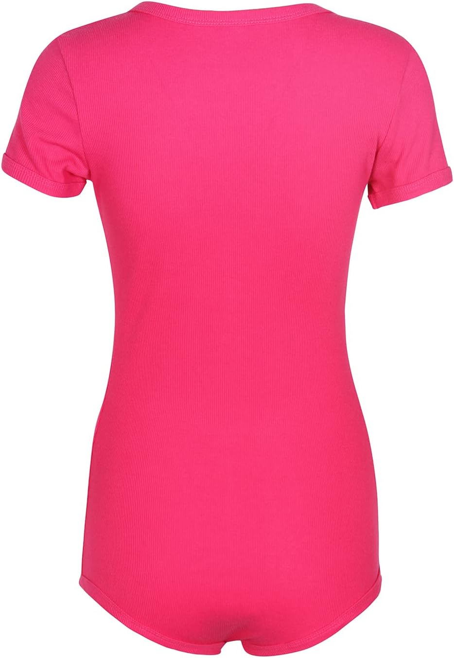 Roselux Women's Sexy Deep V Neck Shorts Short Sleeve Knitted One Piece Bodysuit Sexy Pajama Onesie Bodycon Rompers Overall - Image 3