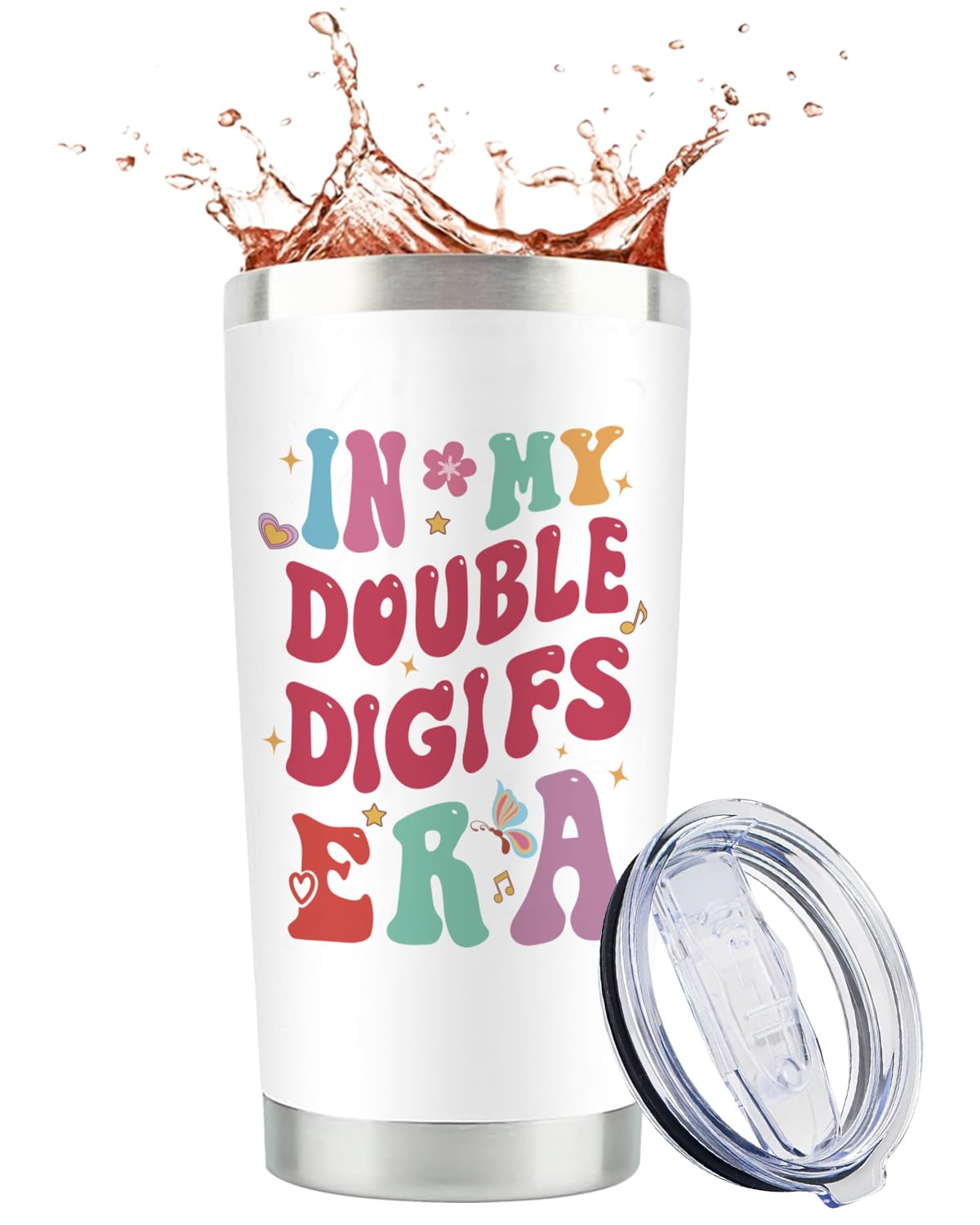 GiftGem 10th Birthday Gifts for Girls - 10th Birthday Cup for Girls, Travel Mug, Personalized and Creative Travel Mug, 10th Birthday Gifts for Daughter Grandaaughter Best Friend Sister Girlfriend