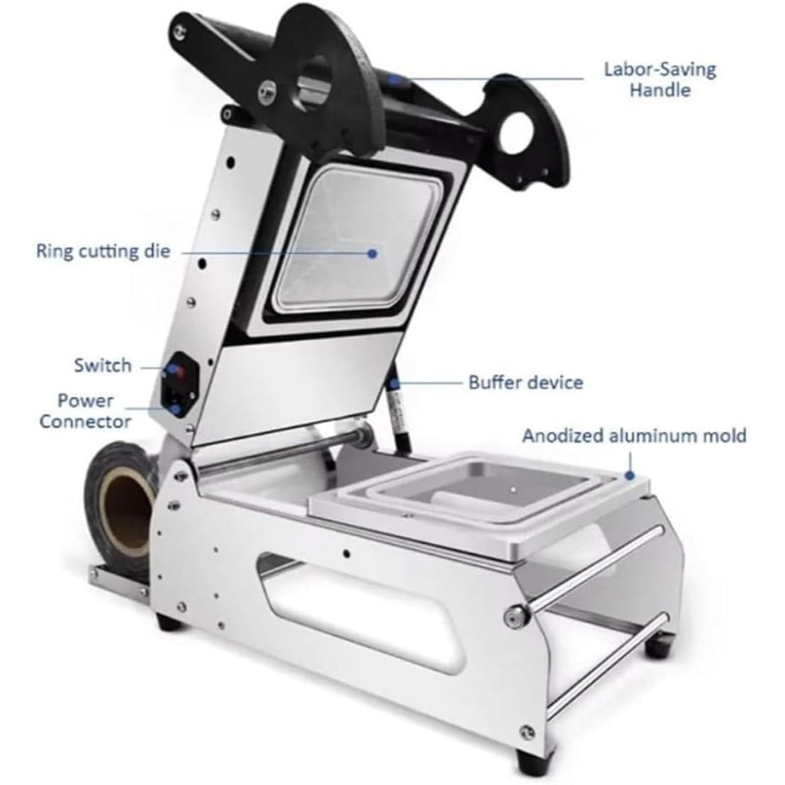 Saldatrice a caldo commerciale per imballaggi alimentari, ideale per gastronomie e asporto