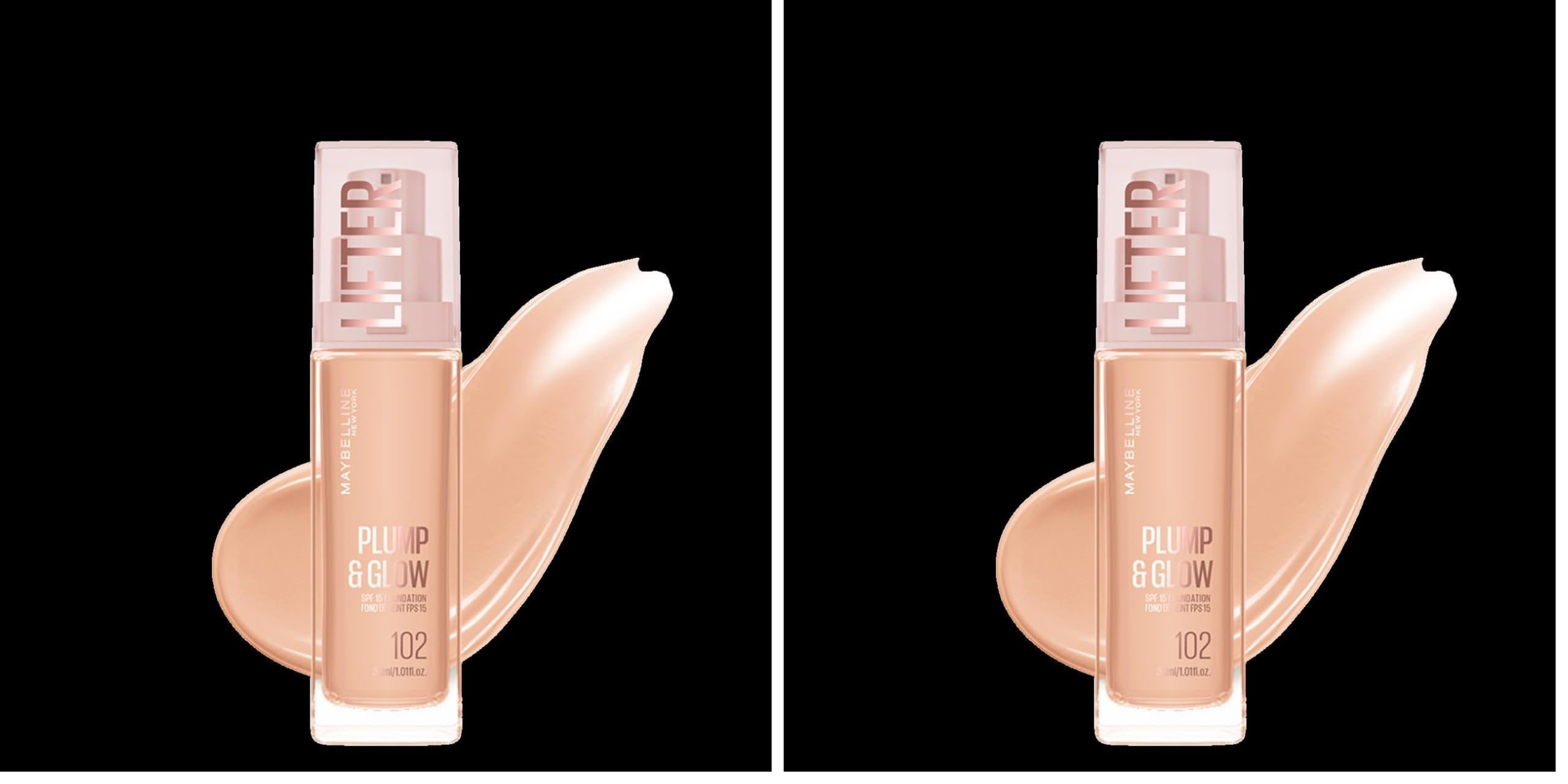 Maybelline New York Lifter Niasinamid ve Hyalüronik Asit İçeren Aydınlatan Fondöten - 102 (2 paketi)