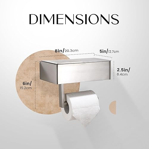 Miniatura 86 de Day Moon™ Soporte de papel higiénico cromado con repisa y caja dispensadora de toallitas desechables, con almacenamiento, montaje en pared Cromo