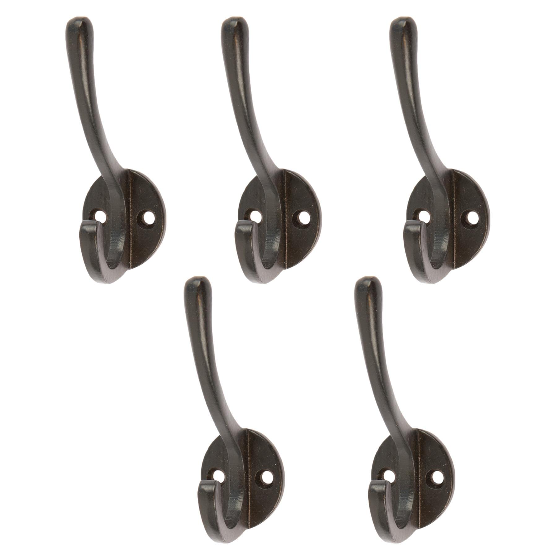 Hammer And Tongs Black - Hat & Coat Hook - W25mm X H80mm - Pack Of 5