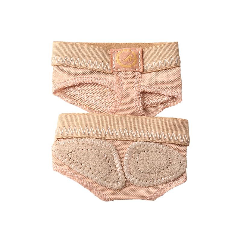 TMA EYES Half Sole Dance Shoes - Eastic Canvas Spinning Ballet Shoes for Girl's(Apricot,7/8)