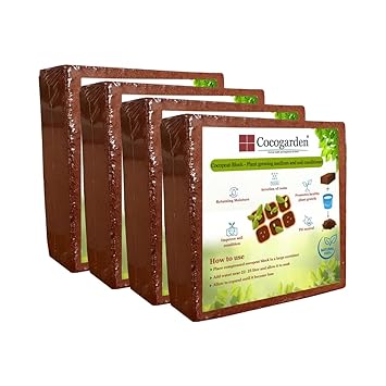 Cocogarden Cocopeat for Plants 20kg Block - Expands up to 300 litres of Powder | Garden Soil | for Potting Mixture Home Terrace Gardening and Potted Plants - image, photos