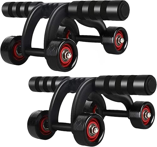 Paquete de 2 rodillos abdominales de 4 ruedas para ejercicios abdominales para abdominales, entrenador de entrenamiento de núcleo, ejercicios de