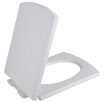SHRUTI European Soft Close Square (Hydraulic) Wall Hung,Wall Mount Toilet Seat Cover - (2260) White