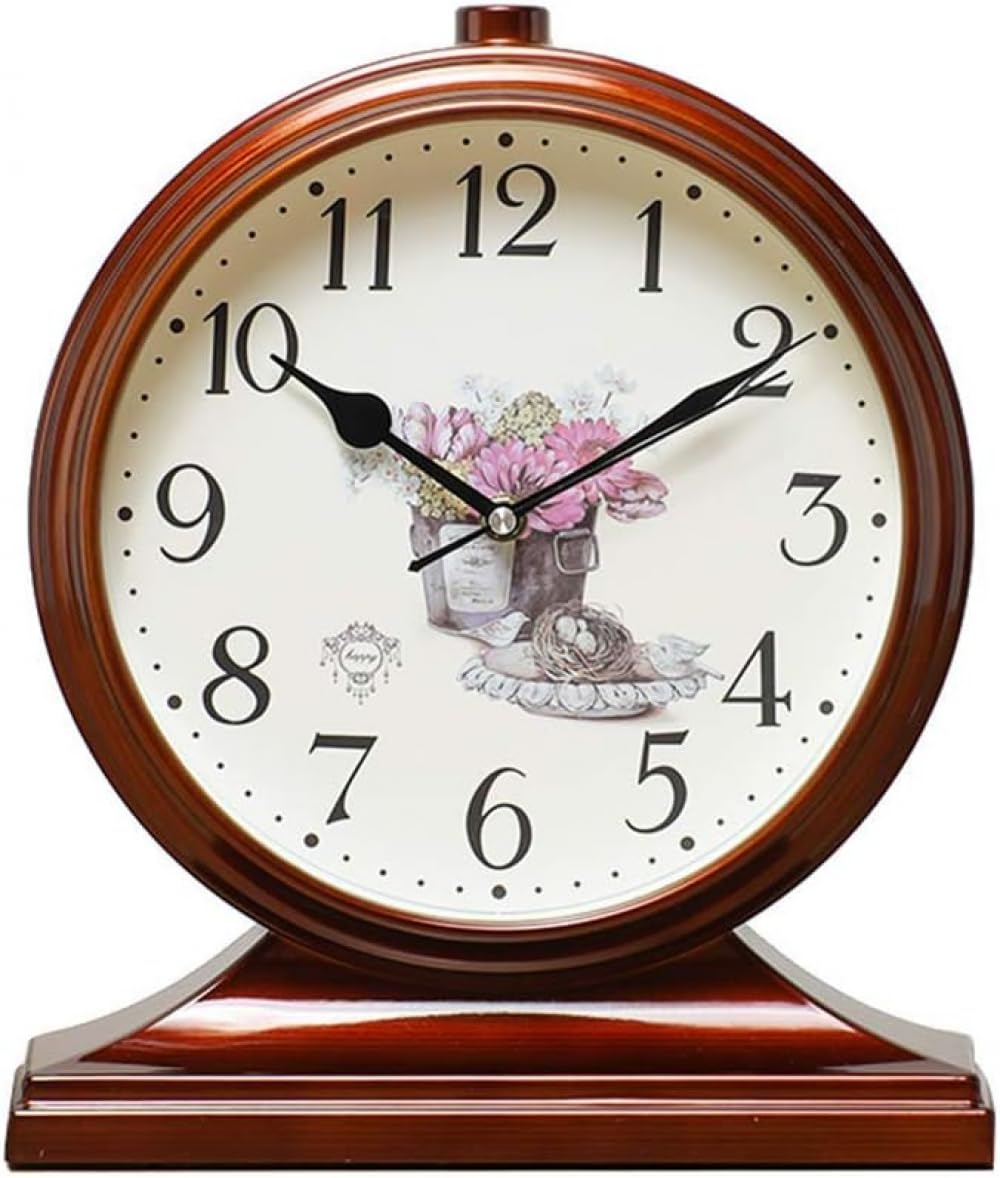 Horloge silencieuse de bureau numérique rouge : décoration de salon vintage et créative