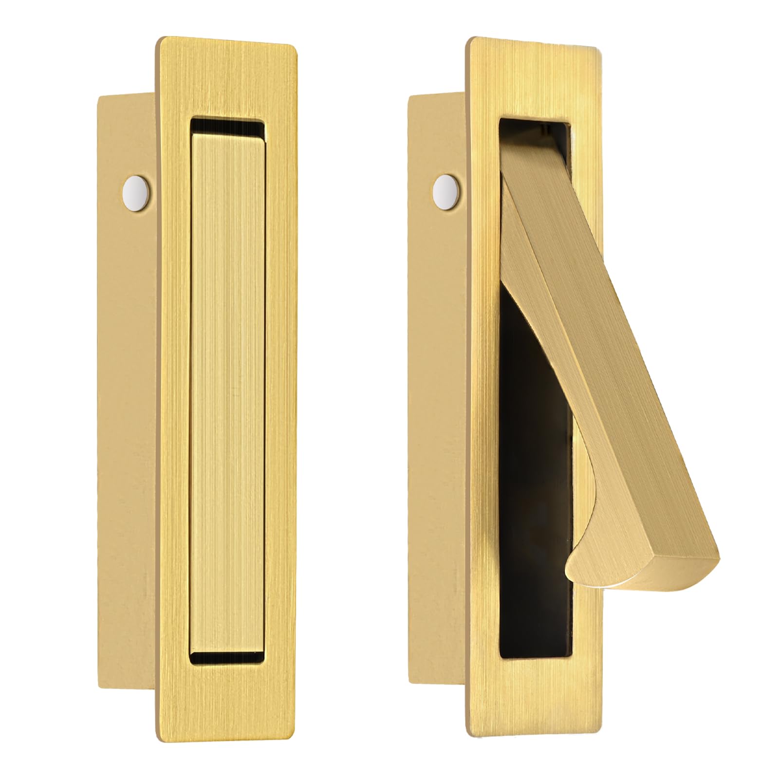HOMOTEK Recessed Pocket Door Pull Handle, Edge Flush Pull, Hidden