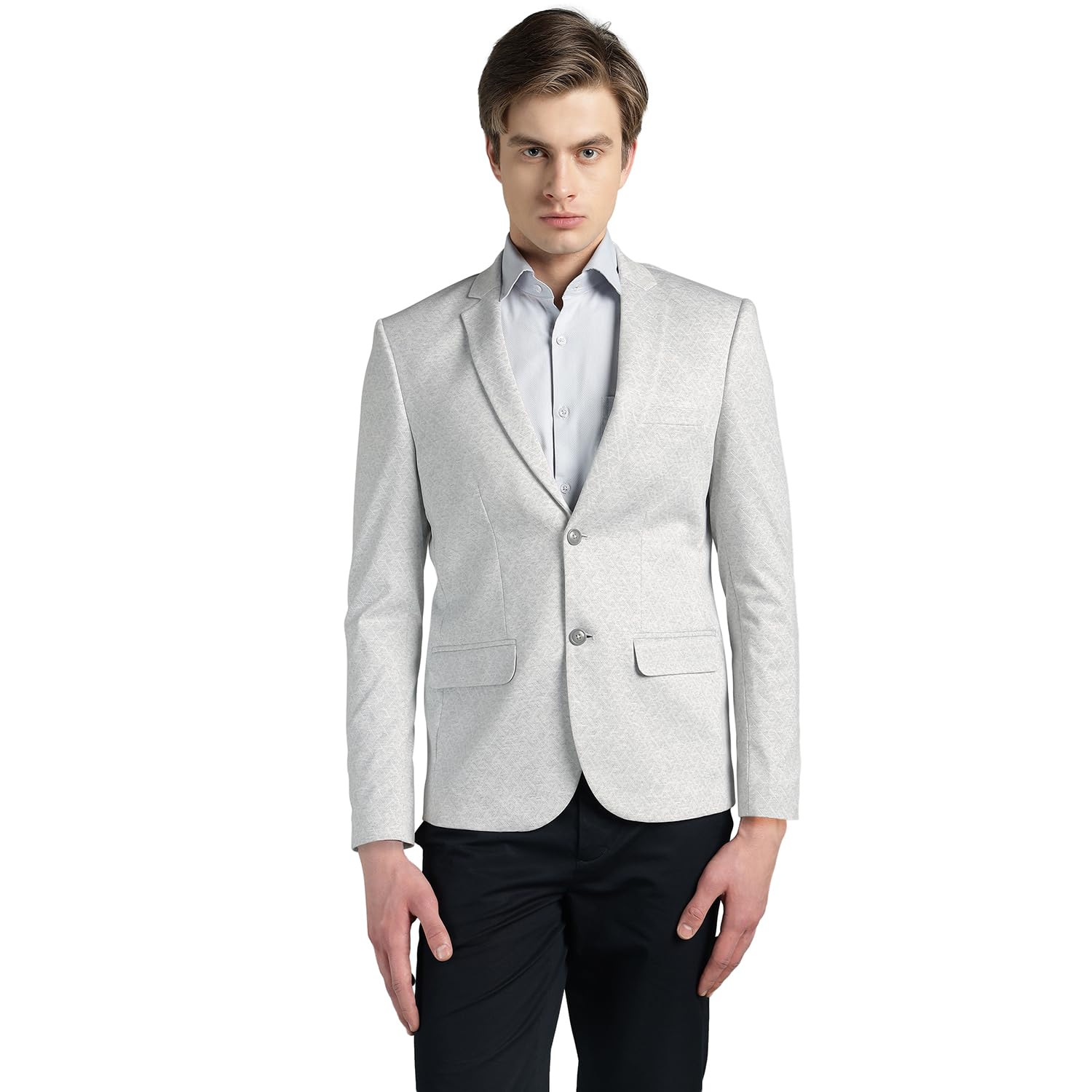 richlook Men’s Light Grey Slim Fit Blazer | Premium Micro Geometric Woven Formal and Casual Blazer for Men-picture-52
