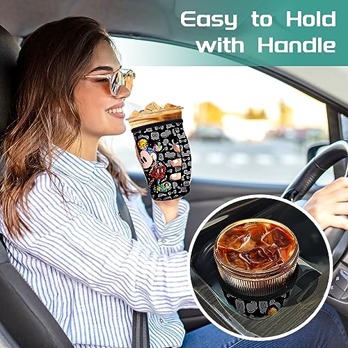 Akkya Iced Coffee Cup Sleeve for Cold Cozy Drinks 3 Pack Reusable Neoprene, Mouse Colourful Cups Sock Insulated Accessories for 16-32 OZ - Thumbnail 6