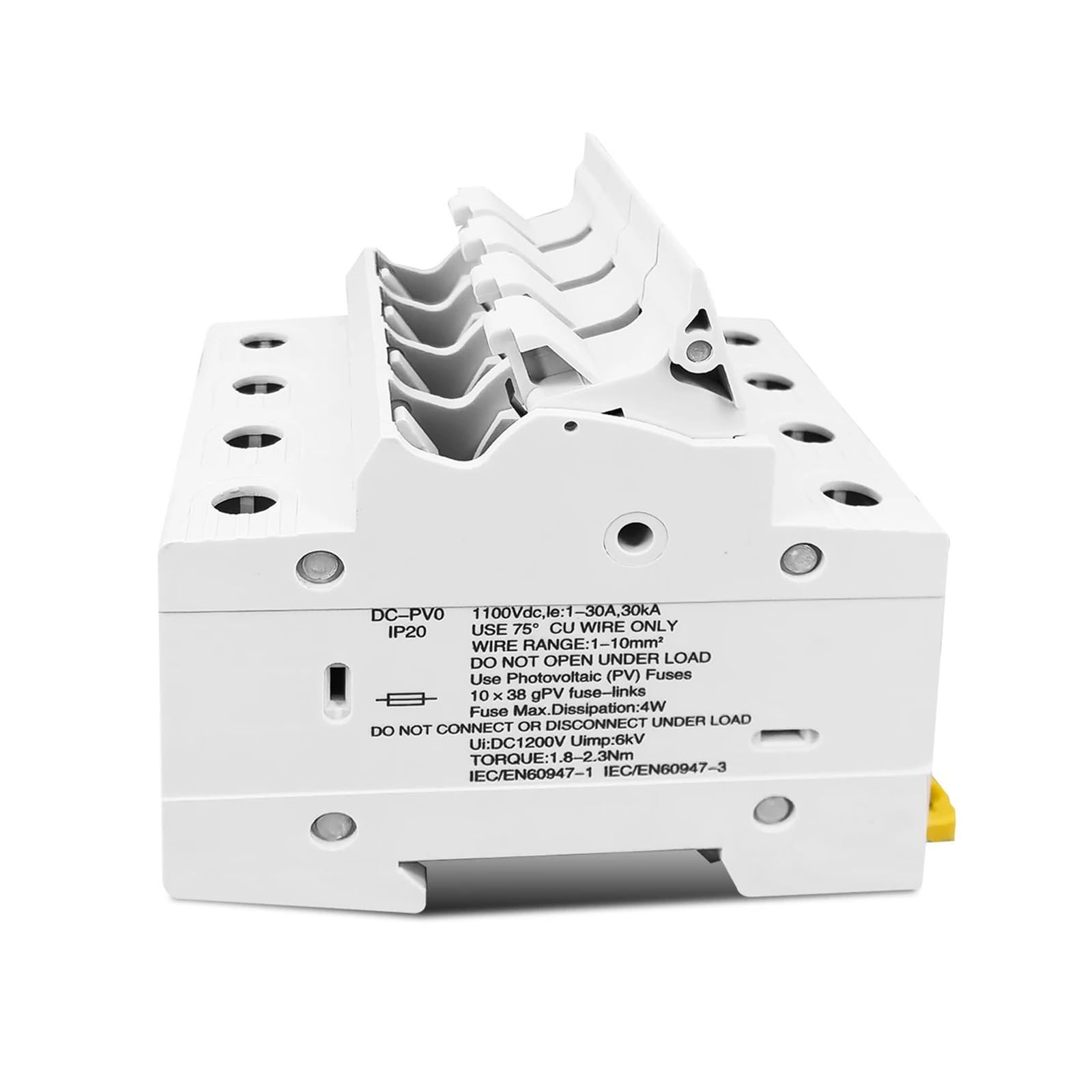 Uchwyt bezpiecznika 4P 1100V DC 10 * 38 mm wysokiego napięcia Solar PV TOPV-32 podstawa fotowoltaiczna ochrona systemu ochraniacz LED