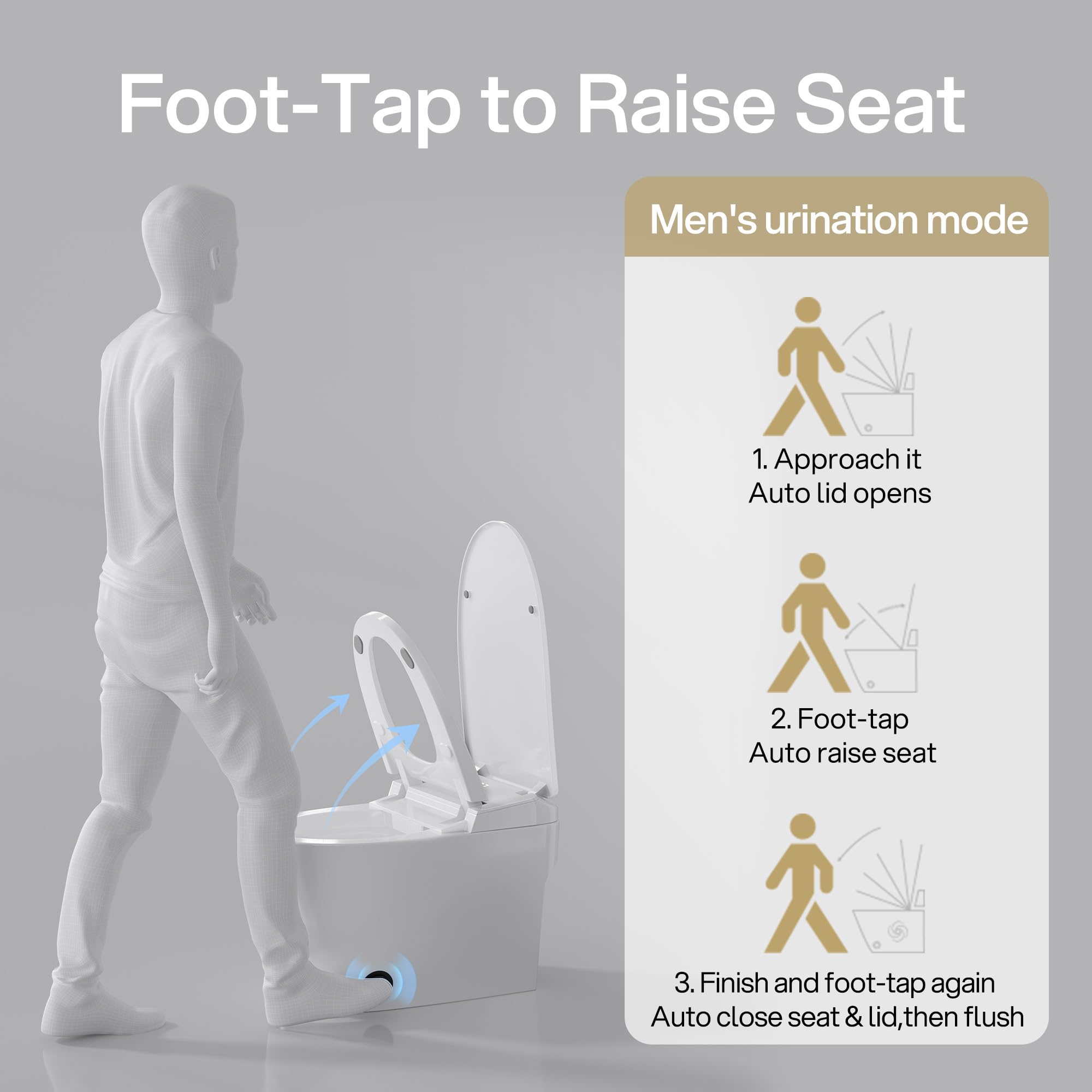 Inodoro inteligente de una sola pieza con asiento térmico, tapa de apertura automática, secador de aire caliente y control remoto, boquilla de esterilización UV, descarga automática, tanque