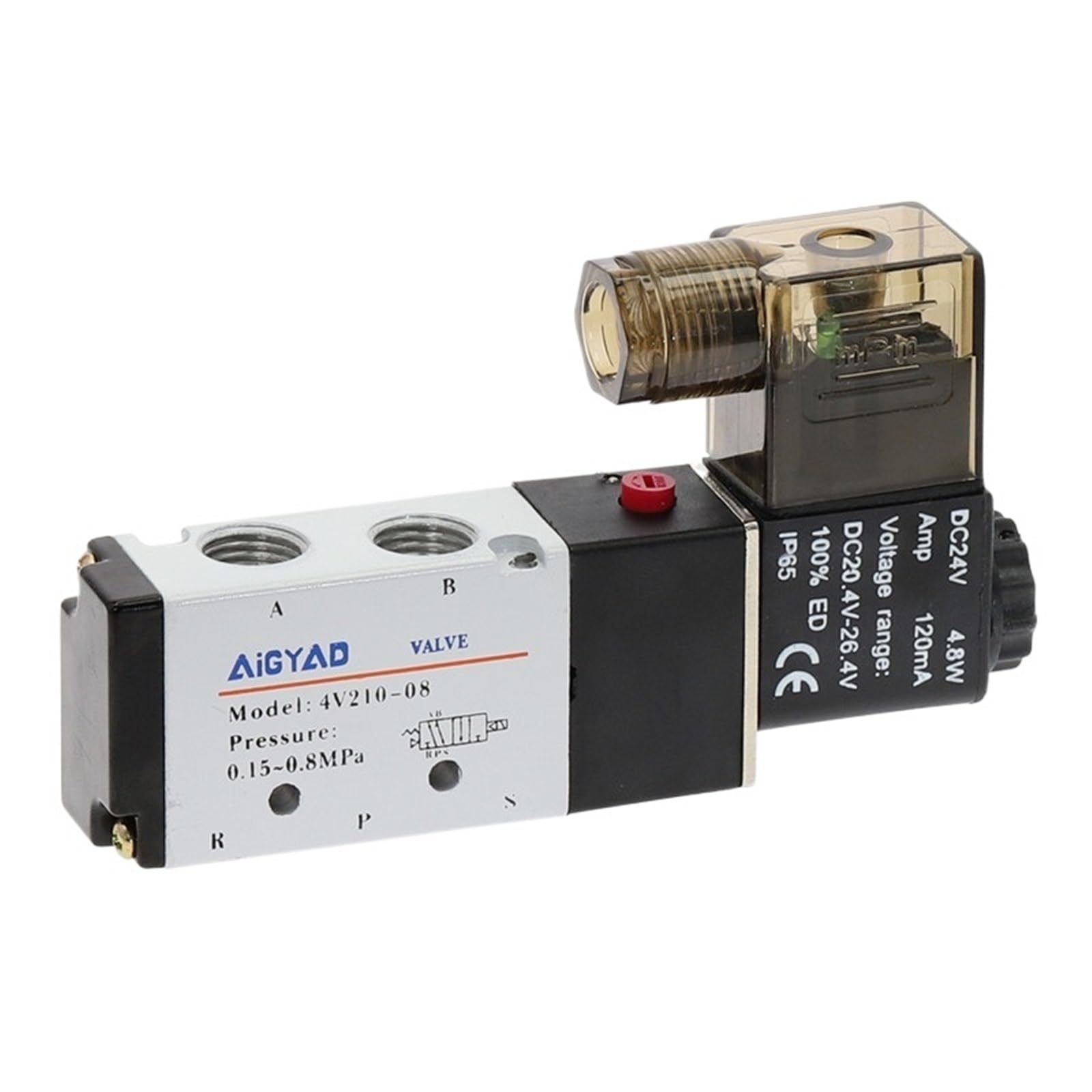 Elektryczny zawór elektromagnetyczny, 5-drożny, 2 pozycje, kontrola powietrza i gazu, zawór magnetyczny 12 V, 24 V, 220 V, cewka woltowa 4 mm-12 mm, złączki rurowe (złącza PC 12 mm, AC110)