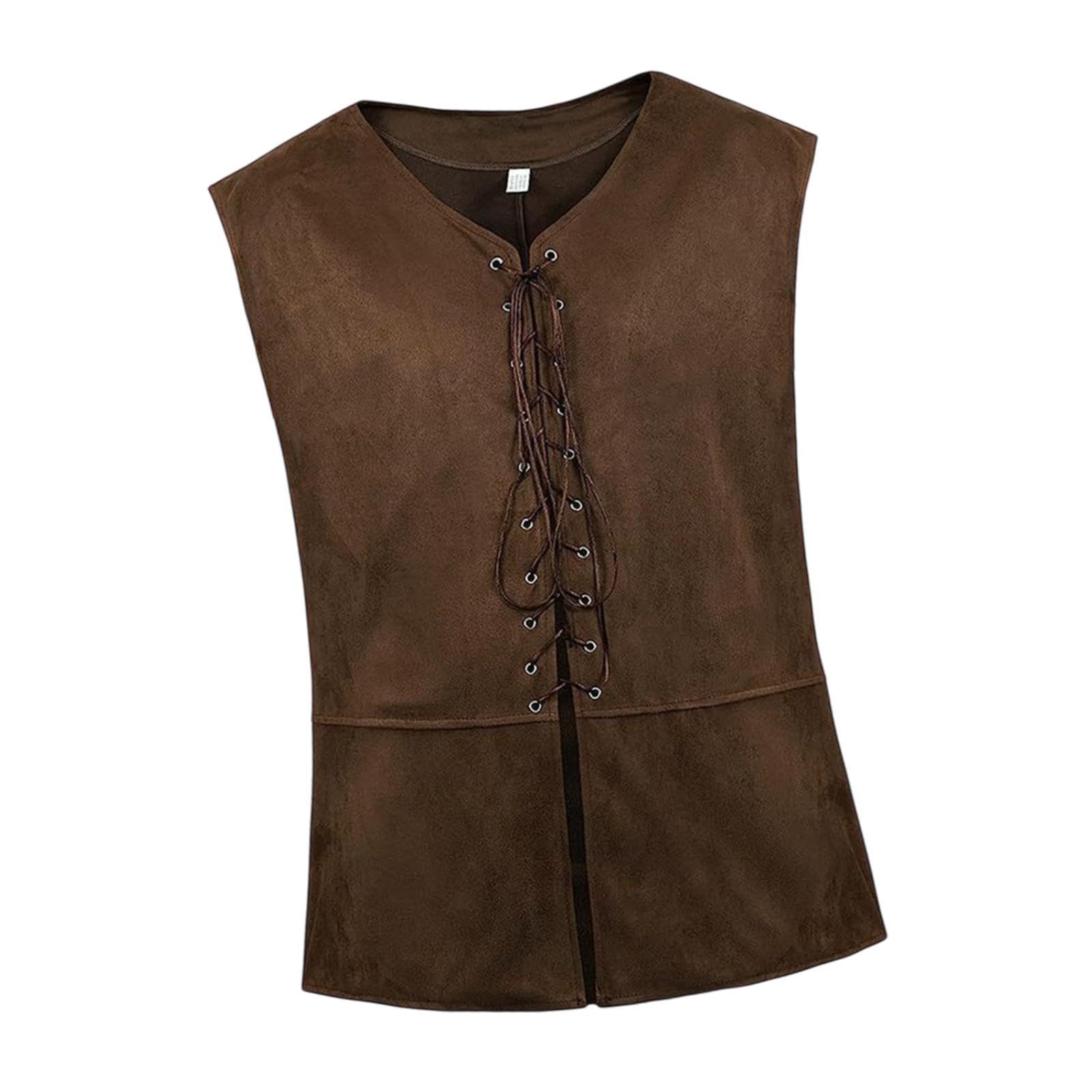 styleheaven Men Renaissance Vest Tank Tops Medieval Costumes for Steampunk Party Cosplay L Coffee |Clothing, Shoes & Accessories | Mens Clothing | Coats & Jackets-picture-23