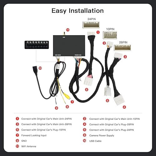 Miniatura 6 de CARabc Adaptador Inalámbrico Carplay Android Auto para Toyota con Entune2.0 2014-2019, Compatible