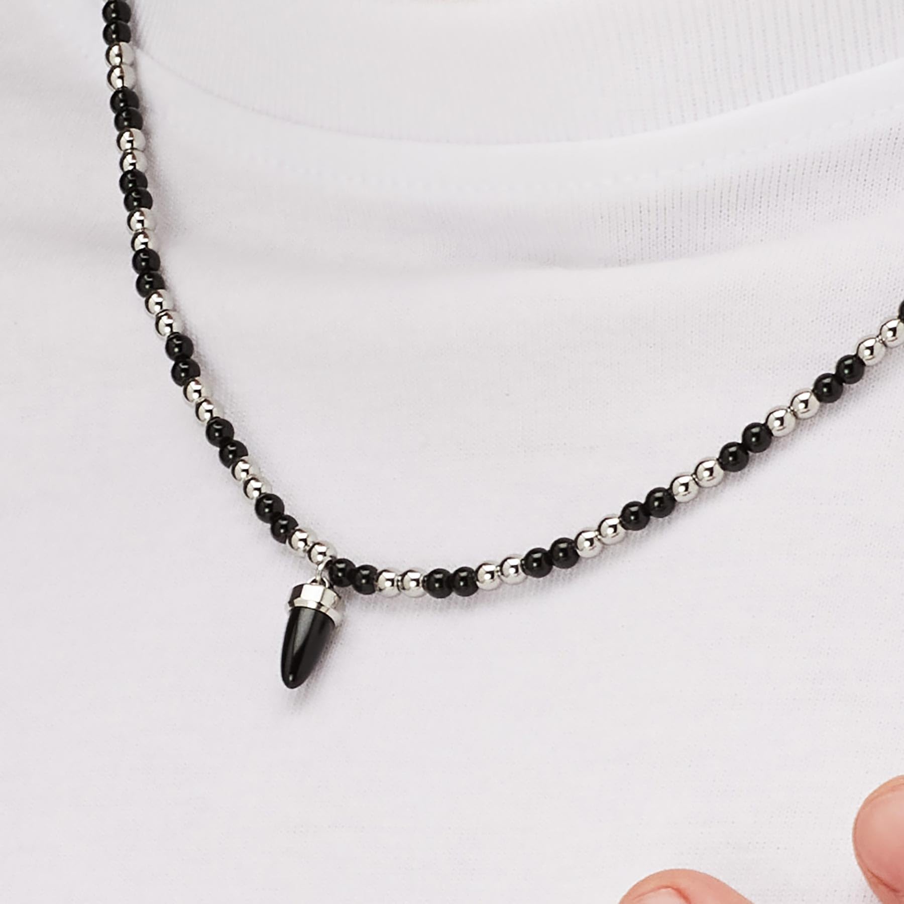 Brosway Collana Uomo in Acciaio e Pietre Naturali con Simbolo Cornetto | Collezione Riptide - BTD001