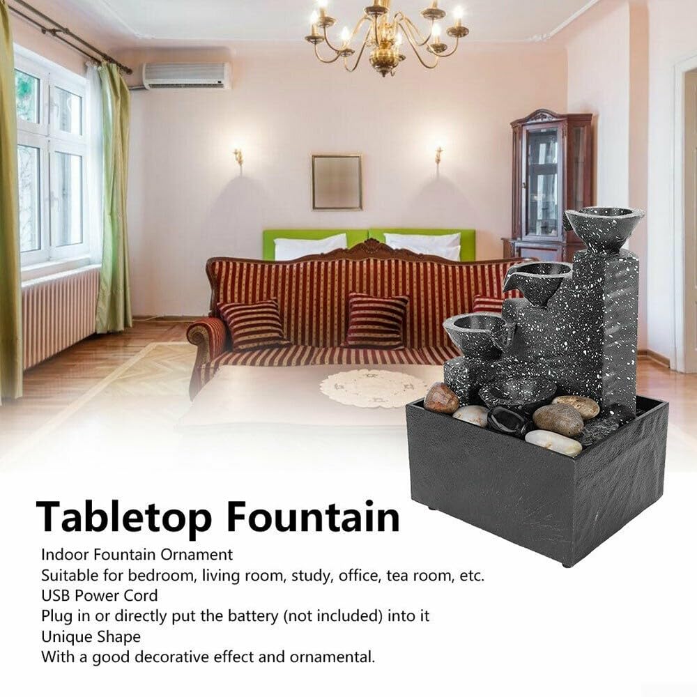 Fontaine d'intérieur avec LED illuminée - Décoration d'intérieur zen avec pierres naturelles