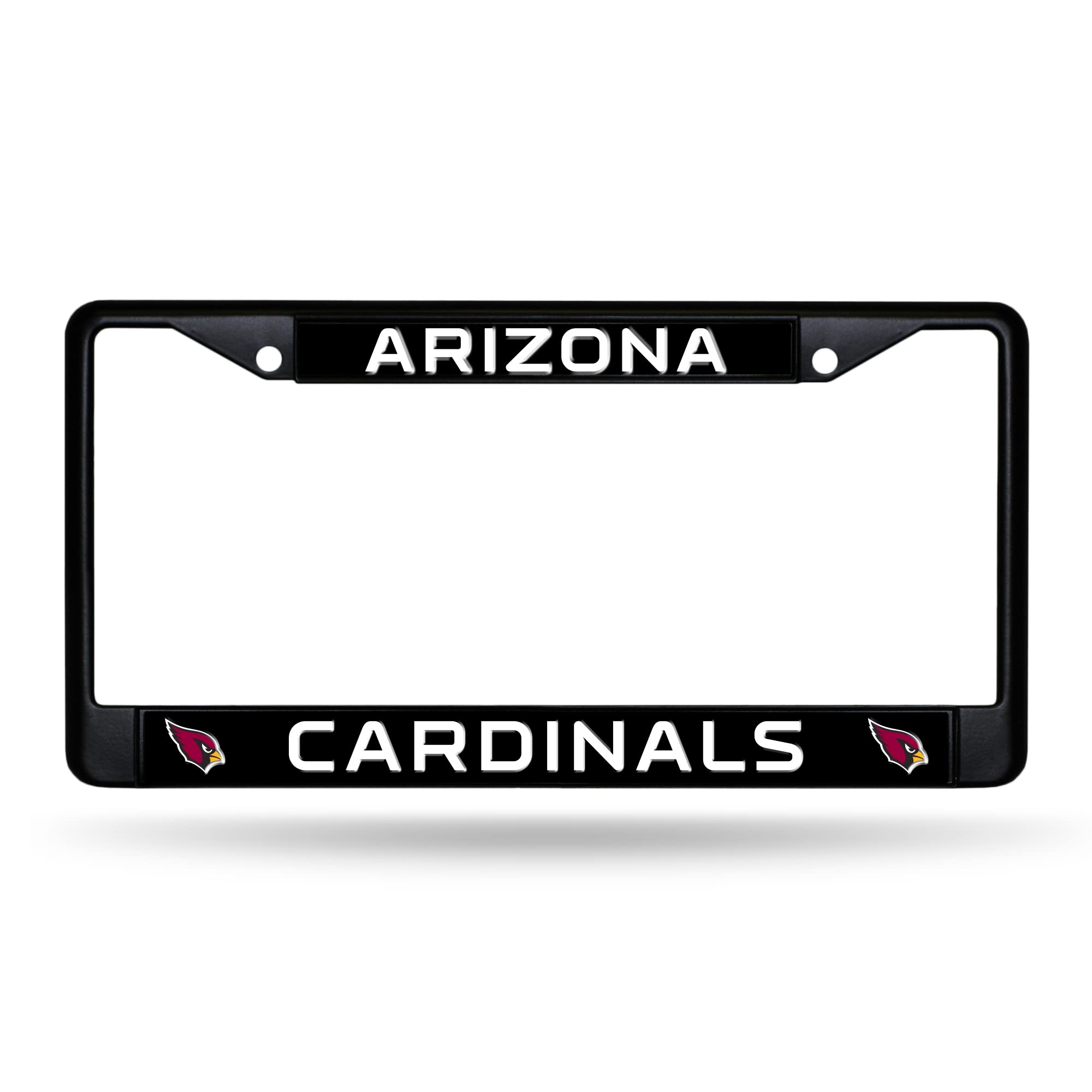 Rico Industries NFL Football Primary Black Chrome Frame with Plastic Inserts 12" x 6" Car/Truck Auto Accessory