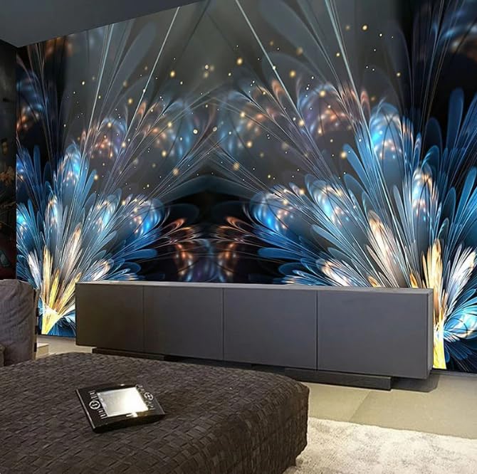Papier peint photo moderne 3D fleurs transparentes pour decoration murale de salon 400x280 cm