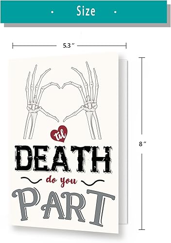 Miniatura 2 de VvOoOvV Tarjeta romántica de esqueleto para el día de la boda para parejas, regalos de boda de Halloween para mujeres y hombres, tarjeta de votos de