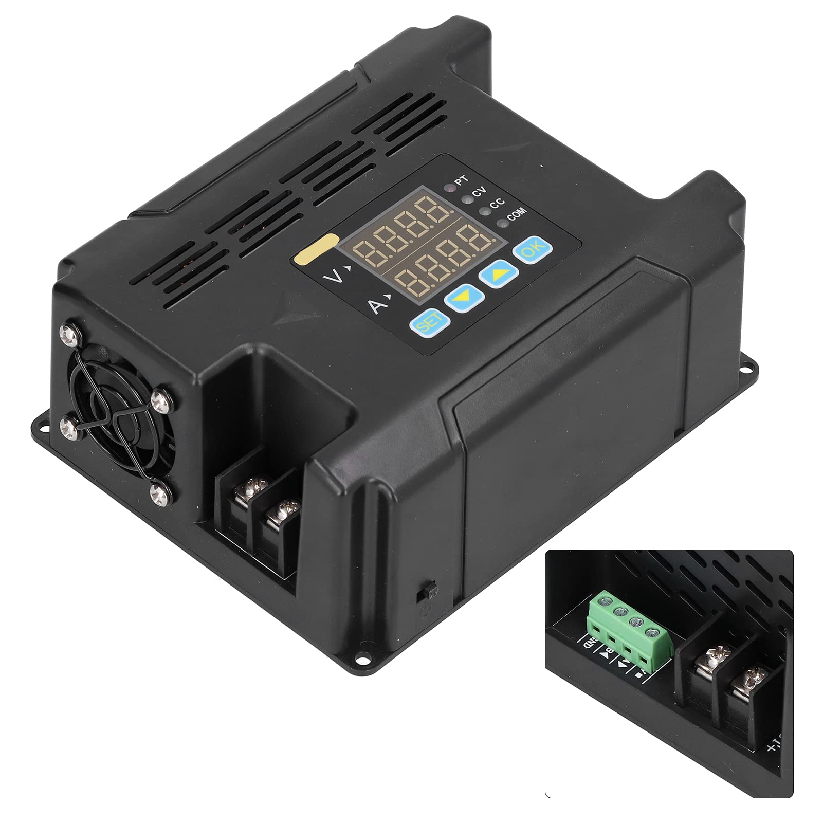Ejoyous Fuente de Alimentación CC Pantalla Digital ABS Fuente de Alimentación Regulada Conmutada Entrada de 10 A 75 V 0,01 A 60 V Control Programable de 0 A 16 A para Laboratorios de Reparación de