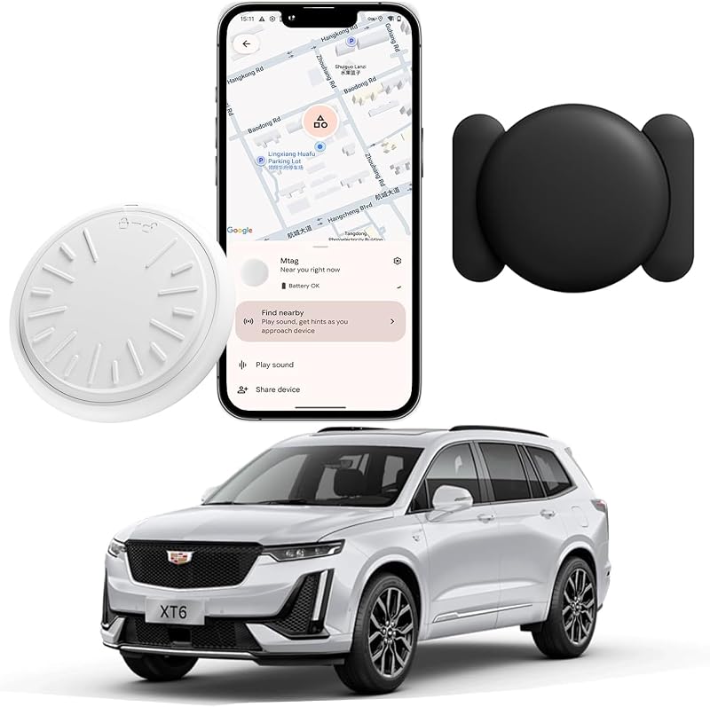 Mini GPS Tracker for Vehicles,Real Time GPS Car Tracker Work with Apple Find My(iOS Only),No Monthly Fee Anti-Theft Car Tracker with Magnetic Case (Black,1PCS)