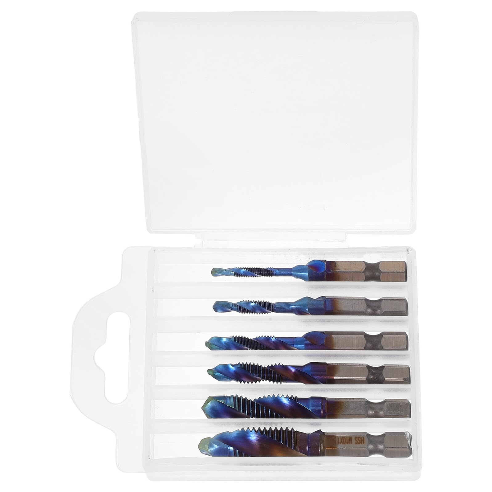 6pcs Hss Hex Shank Drill Tap Bit Set M3-m10 with Countersink for Metal Thread Tapping and Drilling – Mechanic Tool Kit for Industrial Use