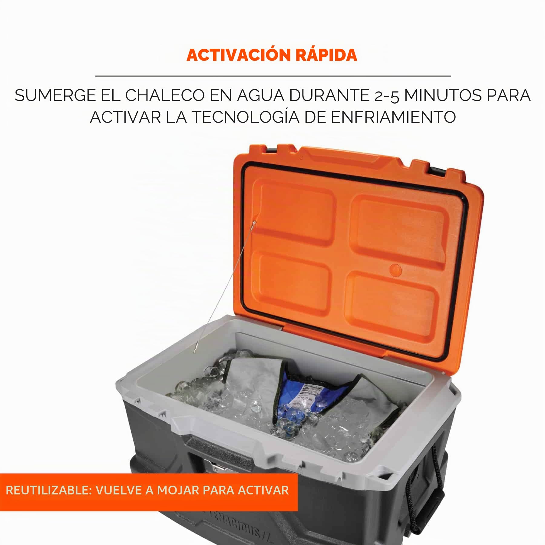 Ergodyne Chill-its 6665 Evaporative Cooling Vest - Embedded Polymers, Zipper Closure Chaleco de refrigeración Hombre (Pack de 1)