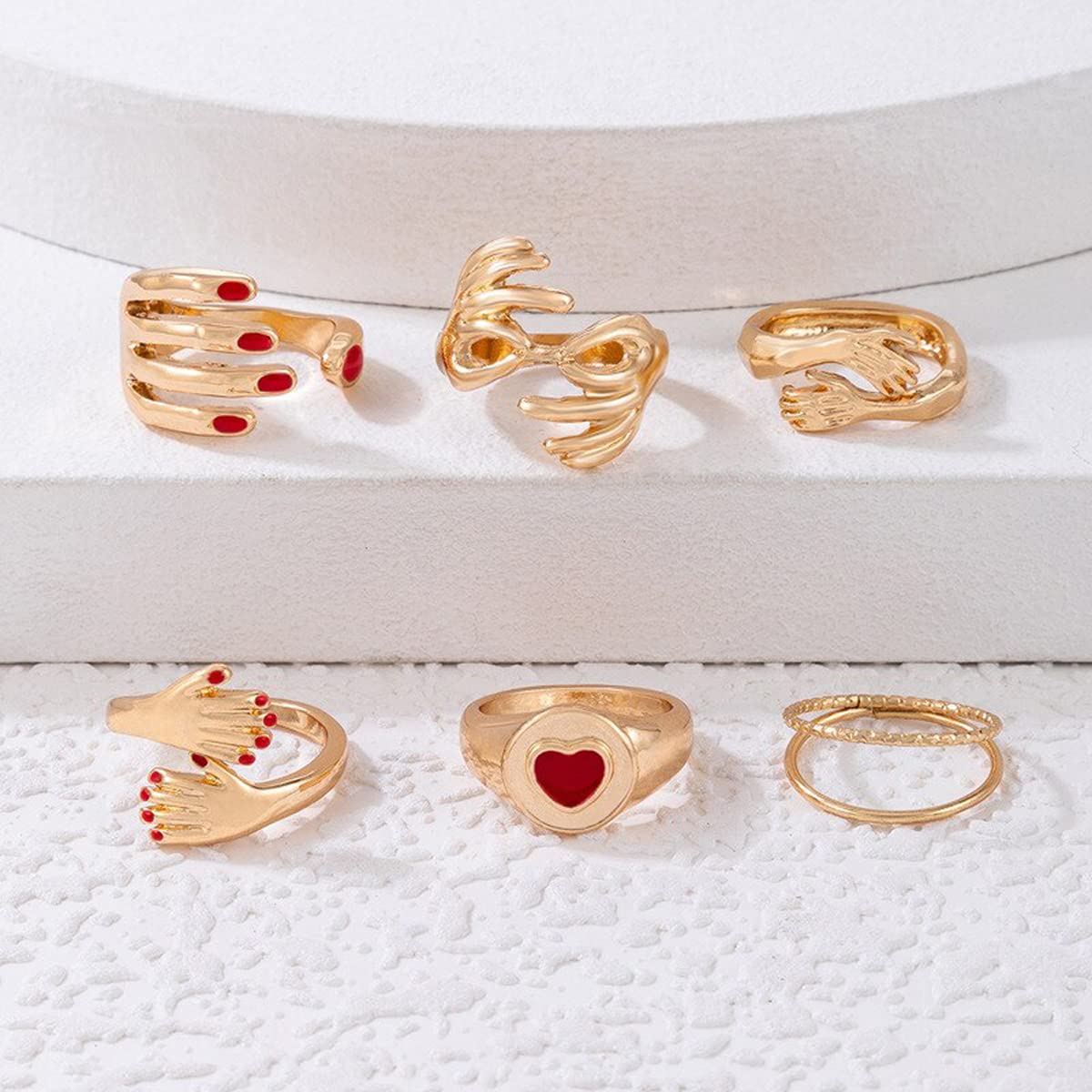 Contemporary Stackable Rings Set - Style 4