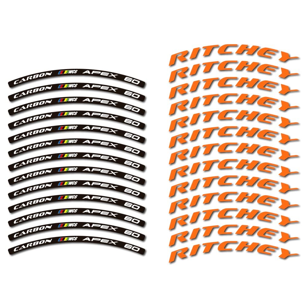 Pegatinas llanta Ritchey Carbon Apex 60mm para sustituir adhesivos gastados
