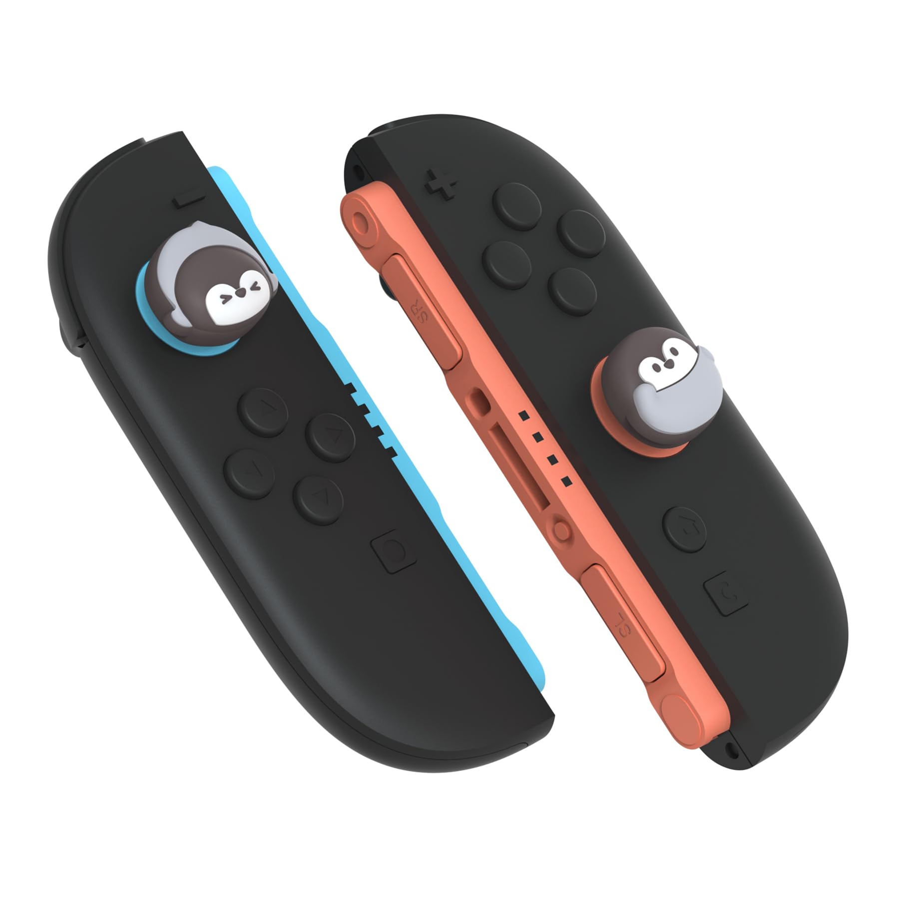 PlayVital 4 Piezas de Agarres para el Pulgar para Nintendo Switch 2 2025, Kawaii Tapas de Silicona para Joysticks de Joycon, Protector para Joystick, Accesorios para Switch 2 (Pingüino Adorable)