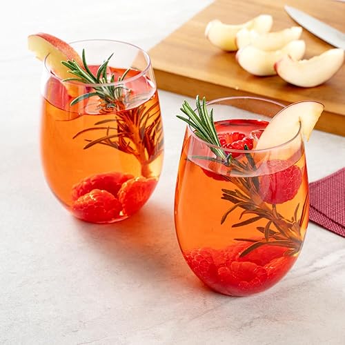 Miniatura 7 de Restaurantware Bev Tek - Copas de vino reutilizables de 3.2 x 3.2 x 4.5 pulgadas, 10 copas de vino duraderas para fiestas, inastillables, ligeras,