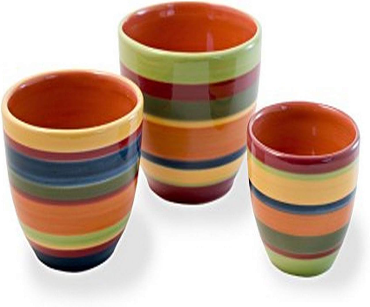 Boston International Ceramic Bowls, Set of 3, A La Fiesta Home & Kitchen